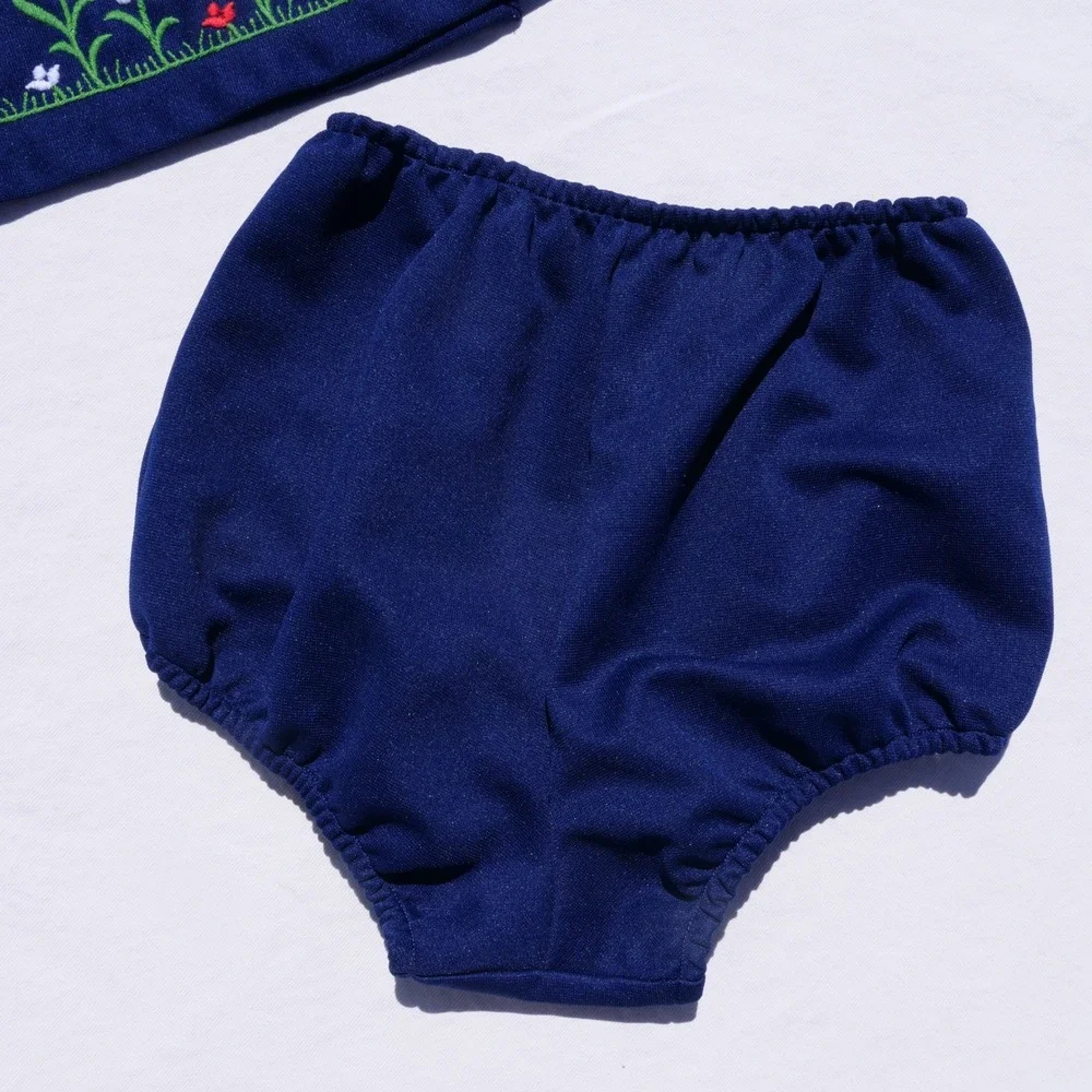 Cute vintage 70s Rovi Sportswear embroidered two piece swim‎ suit